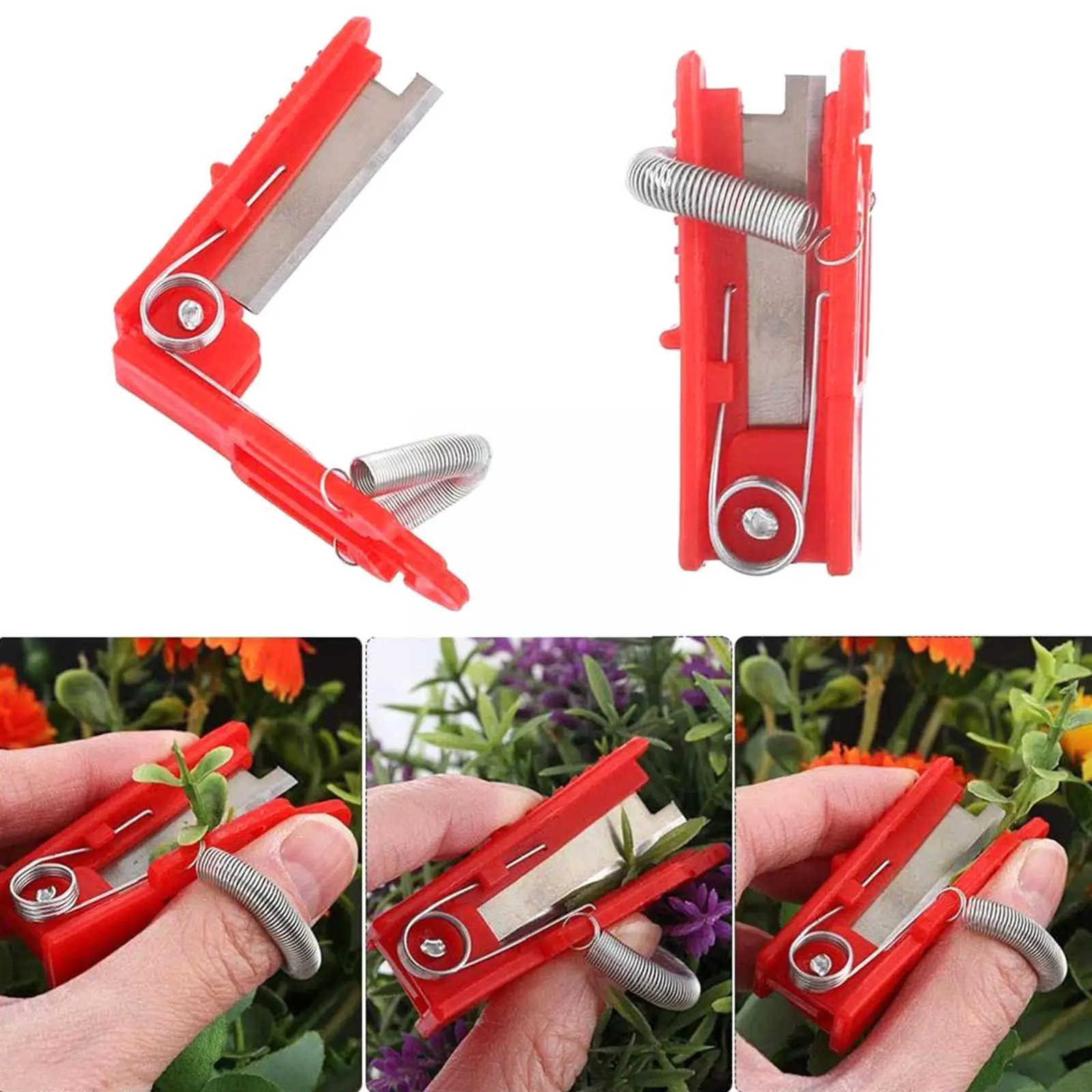 

Mini Garden Trimmer Multifunctional Thumb Knife Pruner Flower Cutting Finger Tool Ring Knife Fruit Blade Safety Garden Prot H3k0