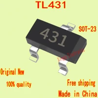 100pcs made in china tl431 silk screen 431 sot 23 smd transistor voltage regulator chip connector brand new spot
