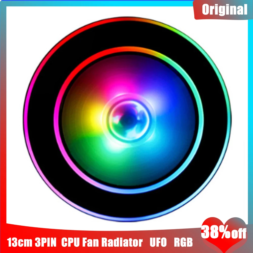 

Тихий бесшумный вентилятор для ЦП, тихий радиатор 13 см, 3 контакта, для настольного компьютера, для ЦП НЛО X120