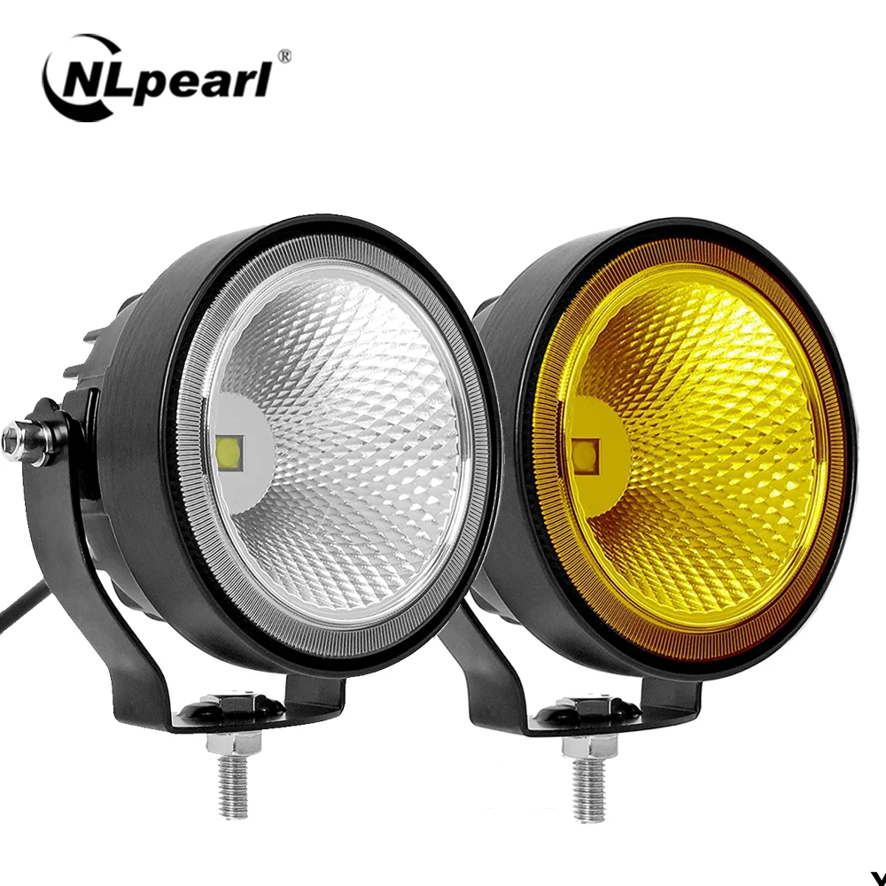

NLpearl 2pcs 12V 24V Led Work Light Offroad 4 Inch Round Spotlights Fog Light For Car ATV Dirt Bike Pickup Truck Boat Motorcycle