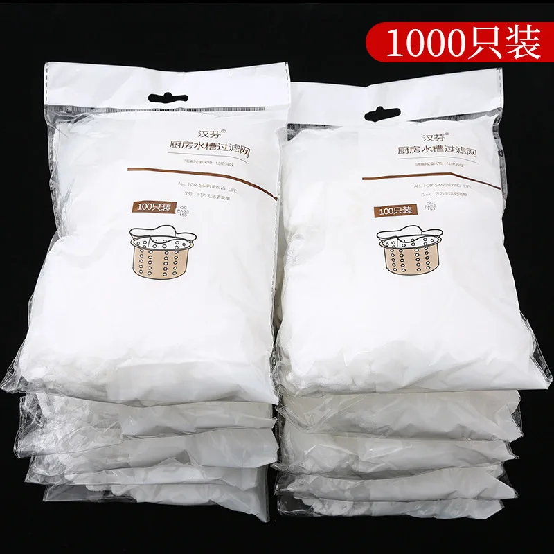 

100 Pcs Sewer Water Filter Disposable Kitchen Sink Strainer Bag Shower Sink Hair Rubbish Storage Box Mesh Bag Sewer Water Filter