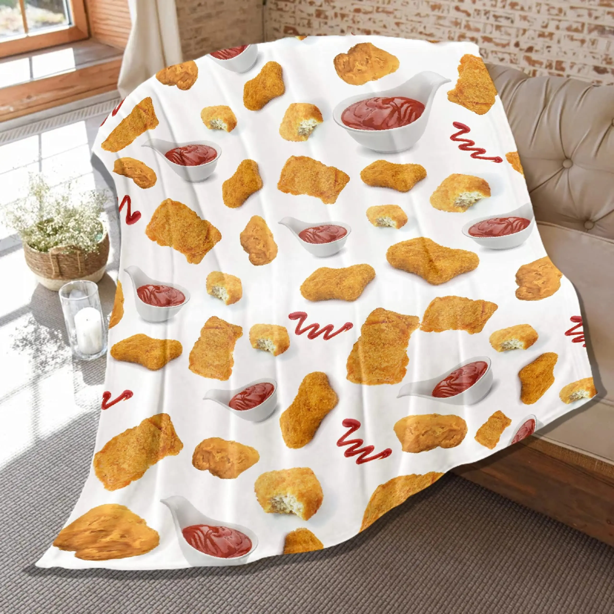 

Soft Food Blanket Pizza Noodles Lightweight Plush Flannel Quilt for Beach Couch Bed Sofa Throw Blanket Birthday Gift Women Men