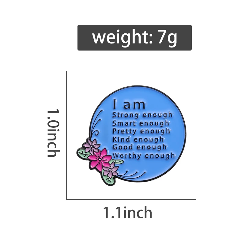 Тисненые Значки Я Достой Индивидуальные Броши Сделай Сам Позитивные Украшения