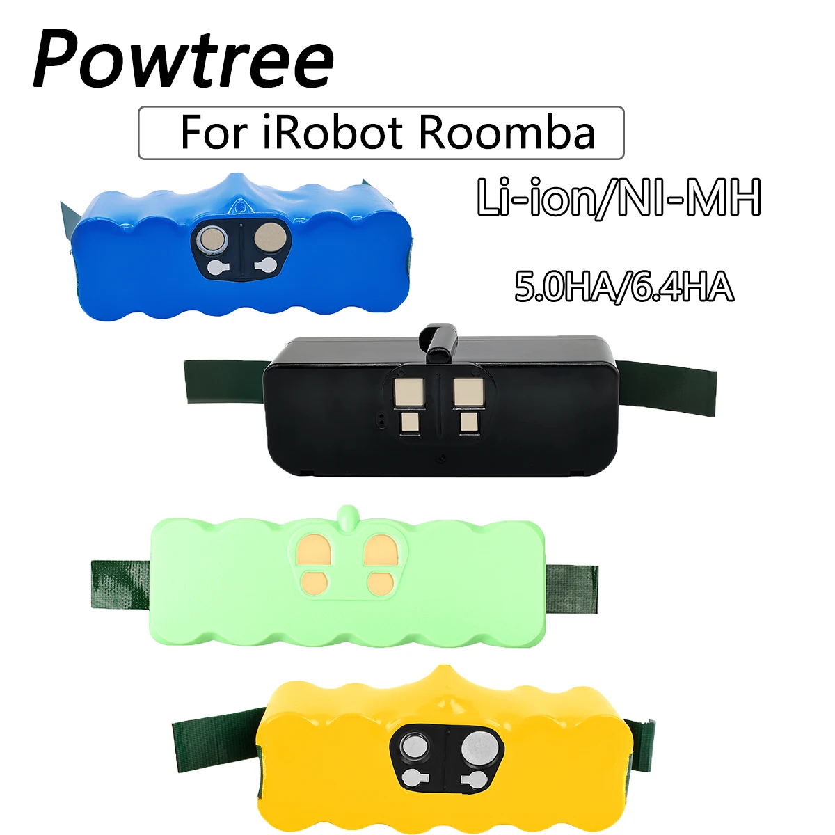Аккумуляторная батарея Powtree, 14,4 В, 6400 мА/ч, 5000 мА/ч, 3800 мА/ч, для пылесоса iRobot Roomba серии 500, 600, 700, 800, перезаряжаемая батарея