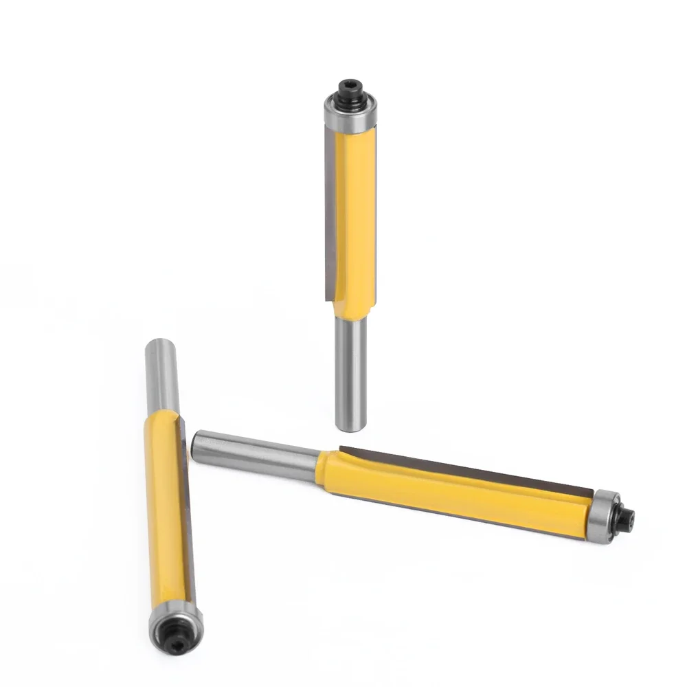 8 мм хвостовик с длинным лезвием фреза подшипником для деревянного шаблона из