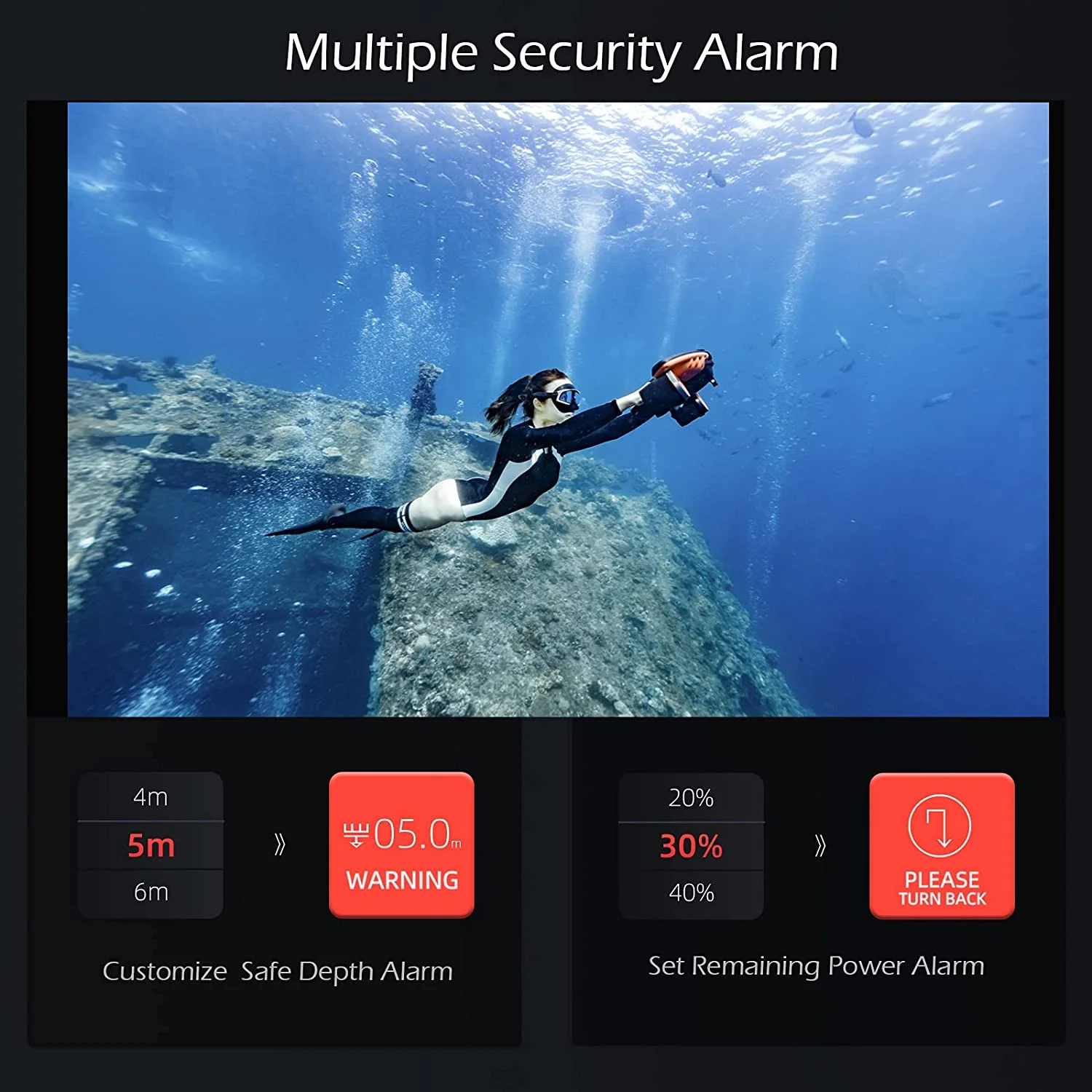 Для подводного скутера Sublue Navbow + двойные пропеллеры с камерой 60 минут 40 м