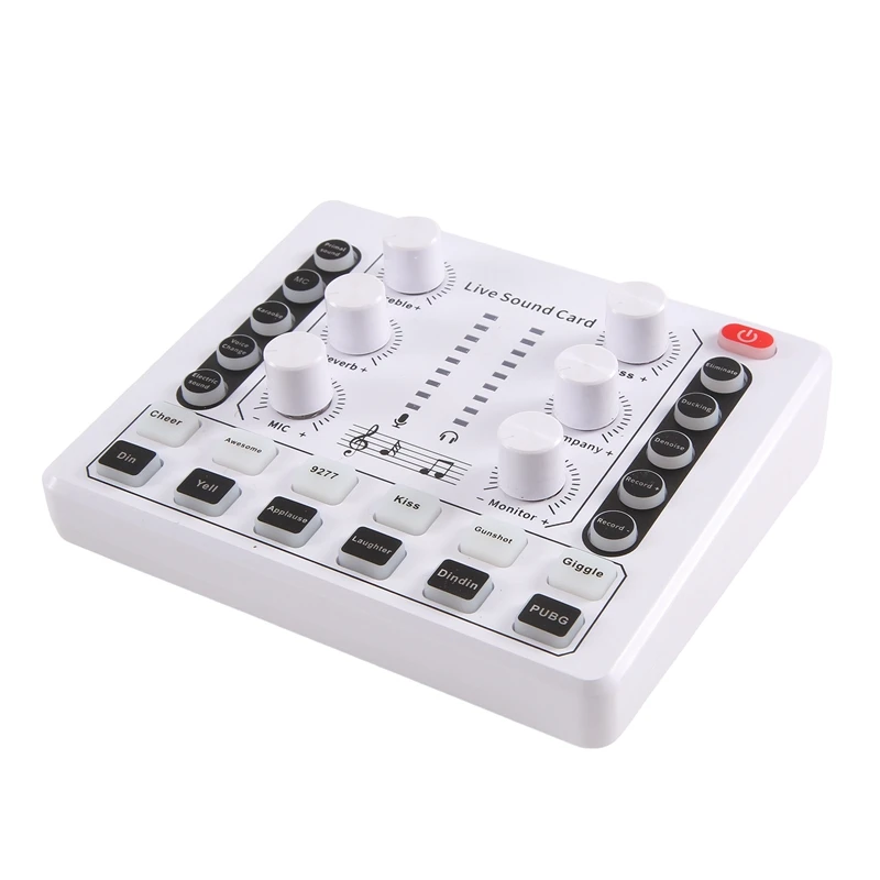 1 Piece M8 Audio Interface Podcast Equipment Caster All In One White Portable Production Studio With Premium Mic Preamp