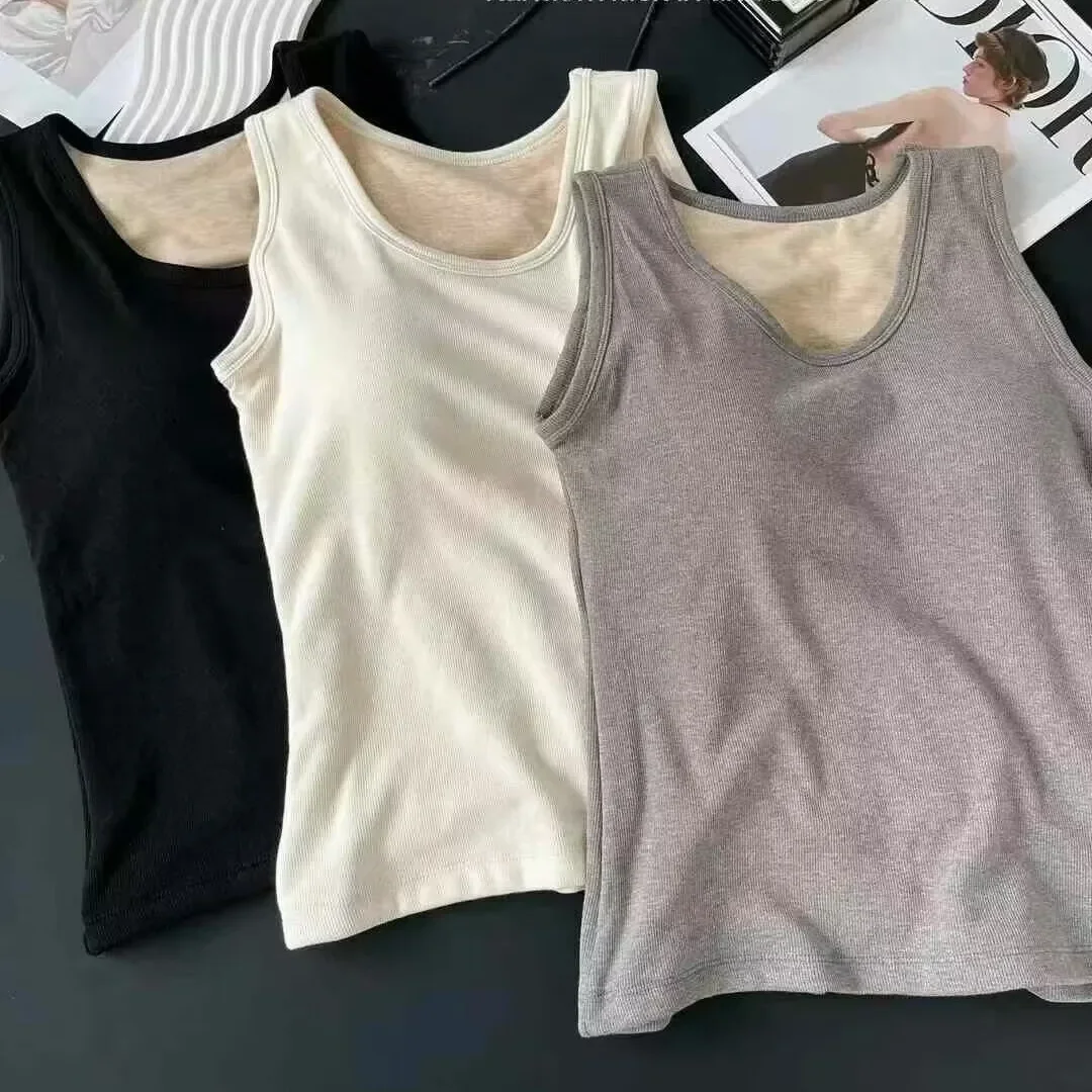 Осенне-зимний утолщенный теплый антихолодный широкий жилет больших размеров