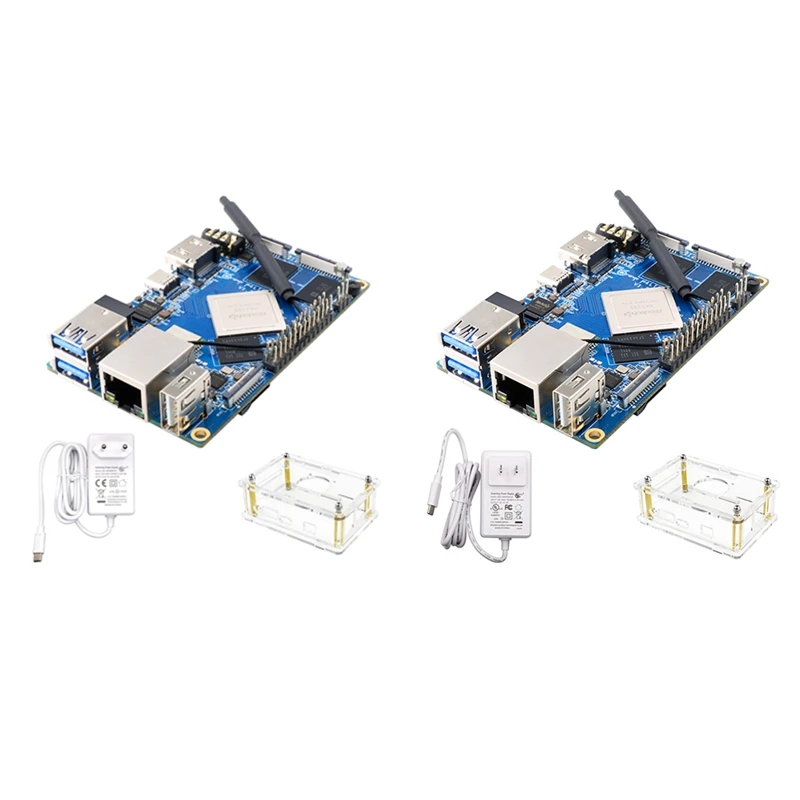 

Плата разработки для Orange Pi 4 LTS 4 Гб Rockchip RK3399 16 Гб EMMC + источник питания 5 в 4 а + акриловая фотография