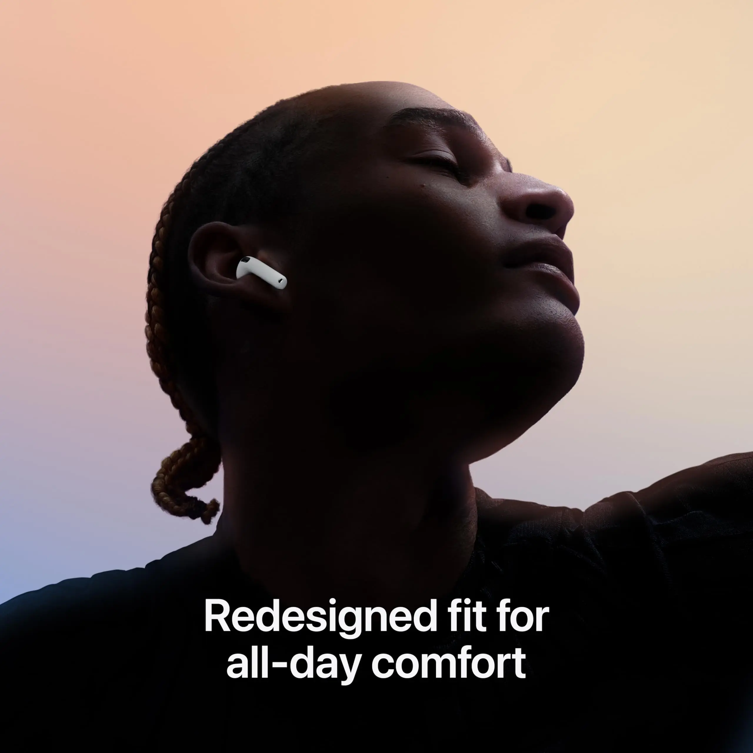 Фото Беспроводные наушники Apple AirPods 4, с активным шумоподавлением, адаптивное аудио, режим прозрачности, космическое аудио, беспроводная зарядка №4