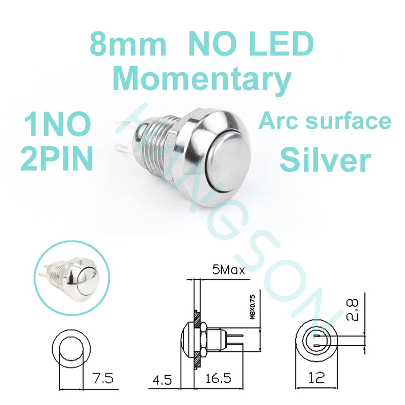 

Мини металлический самовосстанавливающийся переключатель 8/10 мм