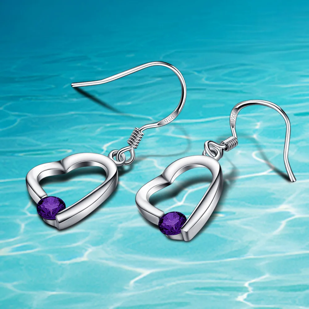 

Серьги-подвески женские из серебра 925 пробы, с цирконом