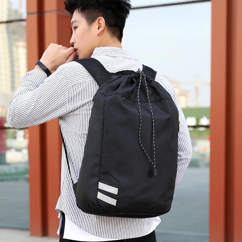 Unisex Sports Backpack Oxford Fabric Bucket Drawstring Waterproof Outdoor Soccer Football Basketball Backpack Travel Gym Bag Hot