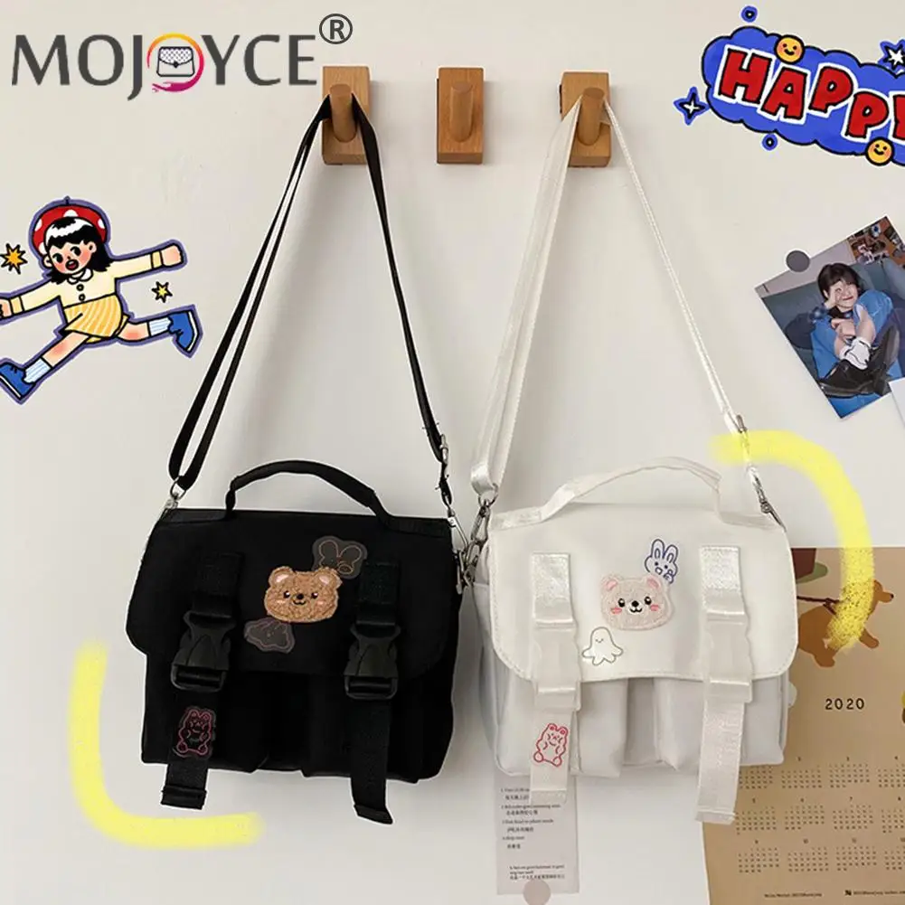 

Japanese Harajuku Shoulder Bag Nylon Cute Kawaii Girl Student Messenger Satchel for Women Fashionable Decoration