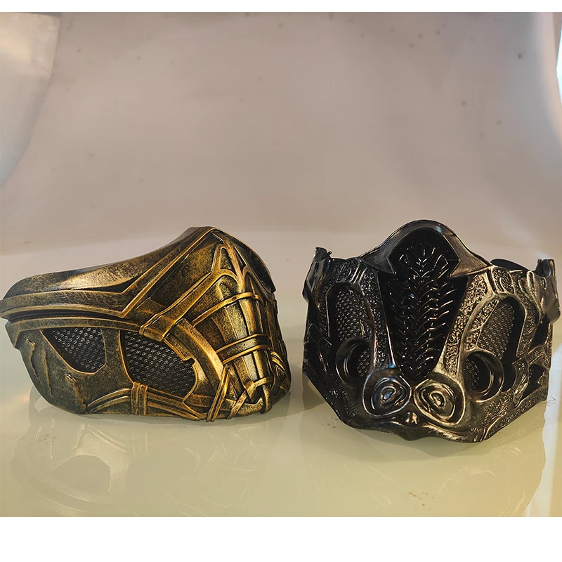 Фото Полумаска Mortal Kombat Scorpion Sub-Zero, прочная регулируемая маска для косплея на Хэллоуин, удобство и реквизит для фигурок №2