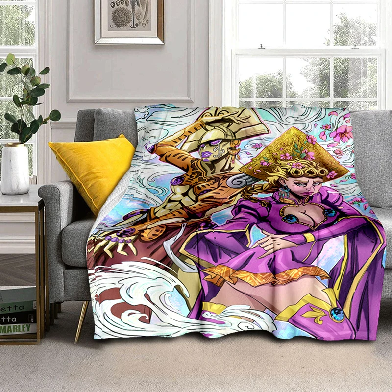 

Jojo Anime Soft Plush Sofa Bed Throwing Cartoon Picnic Thin Blankets Modern Flannel Blanket Cover Gedruckt Bettdecke Geschenk