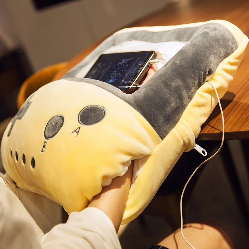 

Real Bed Play Cellphone Artifact Plush Pillow For Hand Warming Cute Winter Lazy Intervention Muffle Game Dual-Use Visual Hands