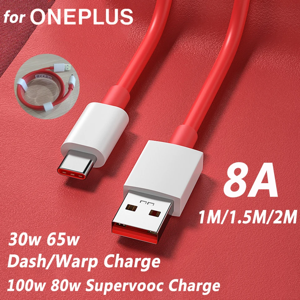 Оригинальный кабель Oneplus 100 Вт Supervooc Dash Warp Charge Type C для быстрой зарядки One Plus 11 5G 10 Pro