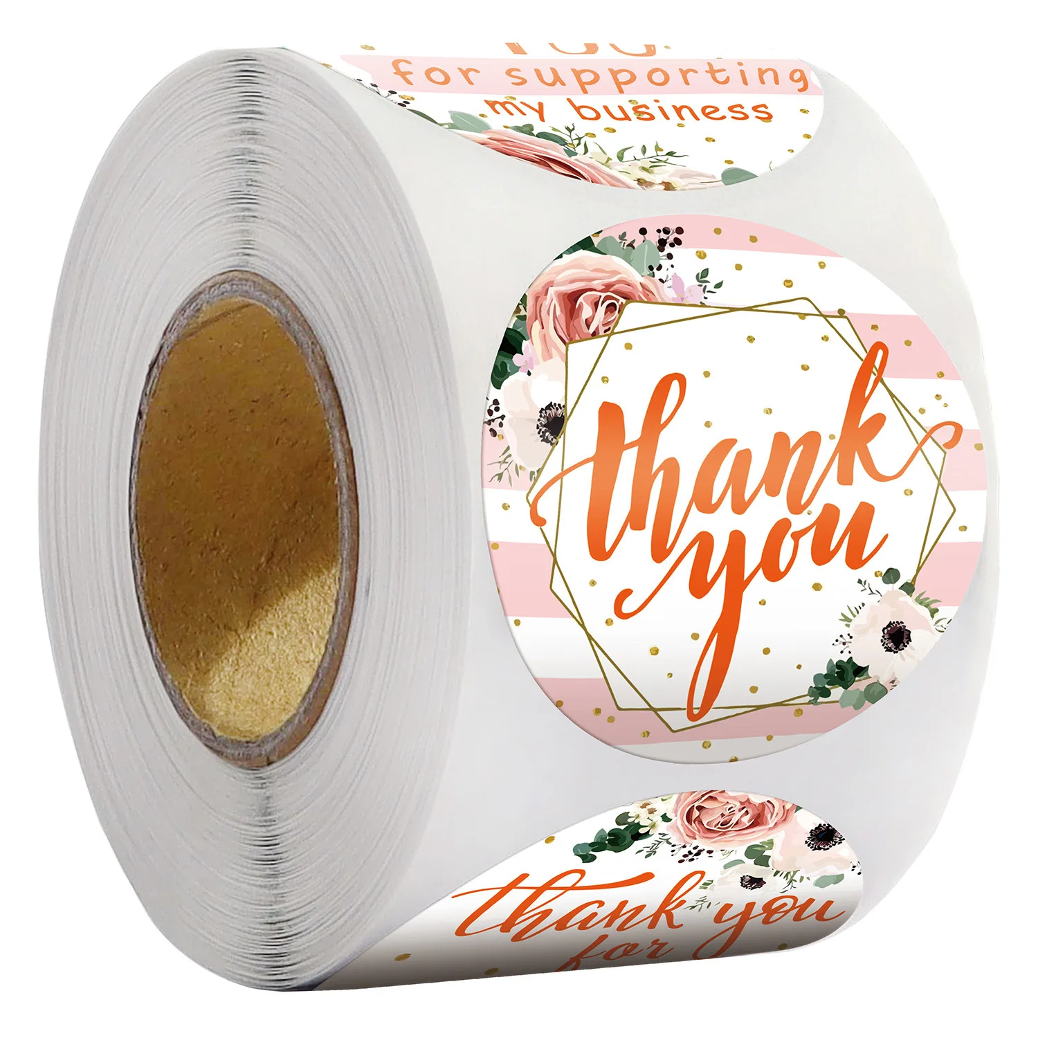 500 наклейка с надписью Thank You оболочка печатью рисунком в виде РОЗОВОГО СЕРДЦА