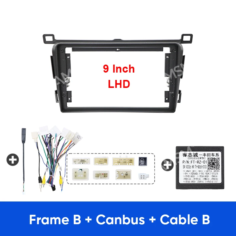 

MAMSM для TOYOTA RAV4 2013-2018 автомобильный радиоприемник, рамка, 9-дюймовая 2DIN панель, жгут проводов для плеера, кабель питания, комплект крепления на приборной панели