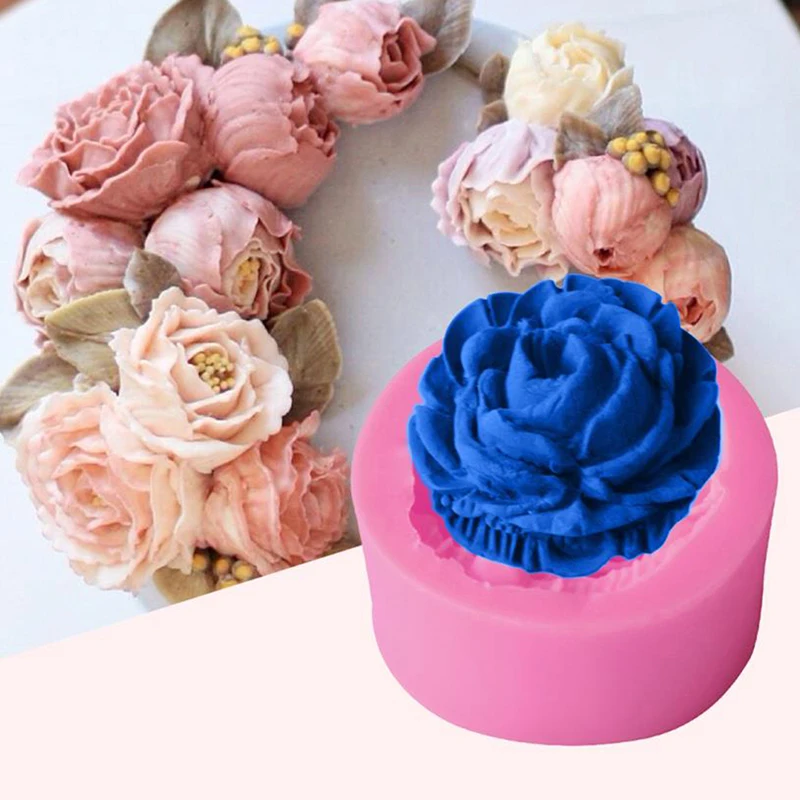 

Инструменты для украшения тортов, 3D силиконовая форма в виде цветка розы помадка, подарок, украшение шоколада, мыло с запахом печенья, полим...