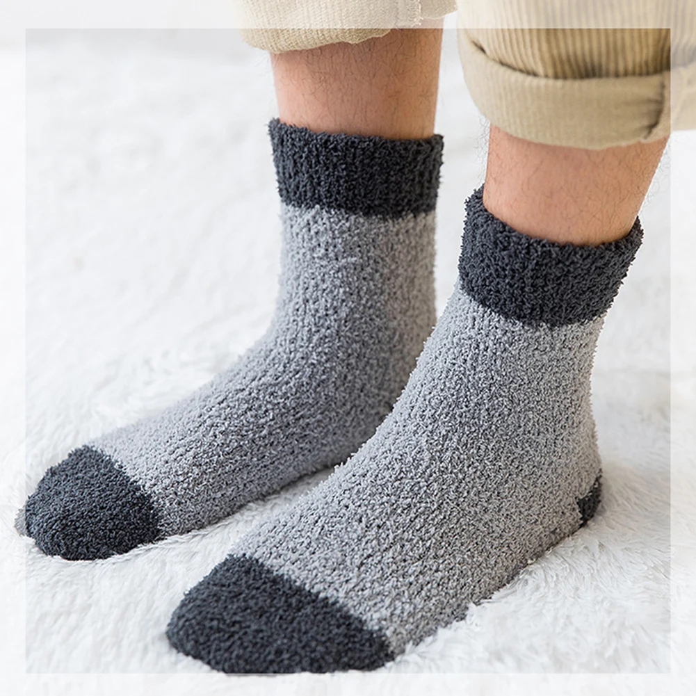 

Men Soft Fluffy Socks Thicken Elastic Coral Velvet Winter Warm Indoor Floor Towel Fuzzy Thermal Socks Men Socks