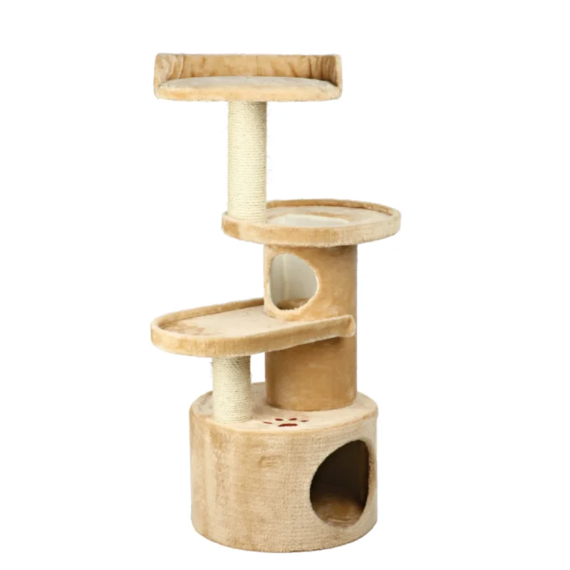 

TRIXIE Oviedo Plush & Sisal 3-Level 41" Cat Tree with Scratching Posts, Condo & Tunnel, Beige cat toys cat furniture