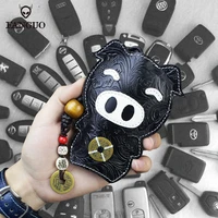 genuine leather key wallet for women handmade cowhide smart key holder pouch housekeeper key soft bag keychain key ring