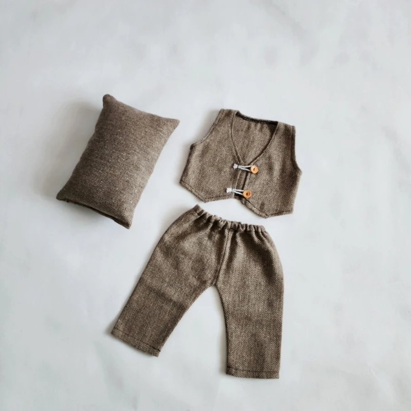

Infant Baby Boy Girl Photo Pillow Waistcoat with Pants Newborn Photography