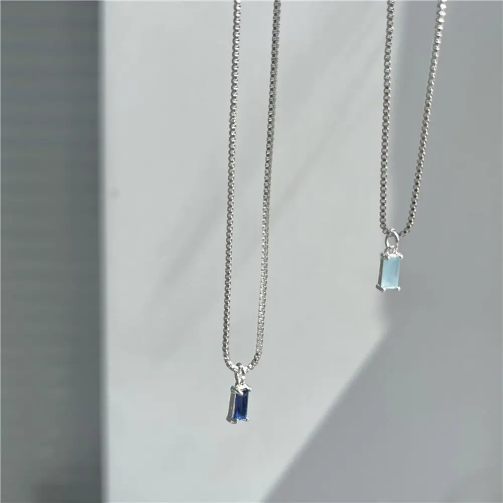 

Zircon Pendant Shiny Choker For Women Square Crystal Pendant Clavicle Chain Necklace Fashion Jewelry