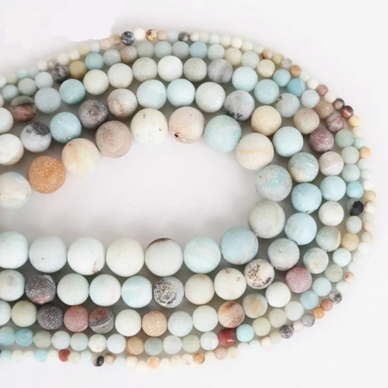

Loose Spacer Frosted Amazonite Beads for Bracelet Necklace Making