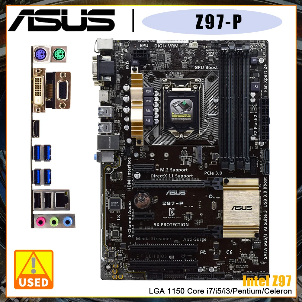   ASUS Z97-P   Intel Z97,  8-   Realtek RTL8111GR Gigabit LAN