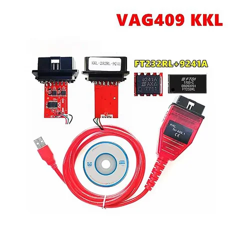 Диагностический интерфейс VAG 409 KKL с чипом FTDI FT232RL 9241A для кабеля VAG-KKL OBD2 KKL 409, кабель сканера