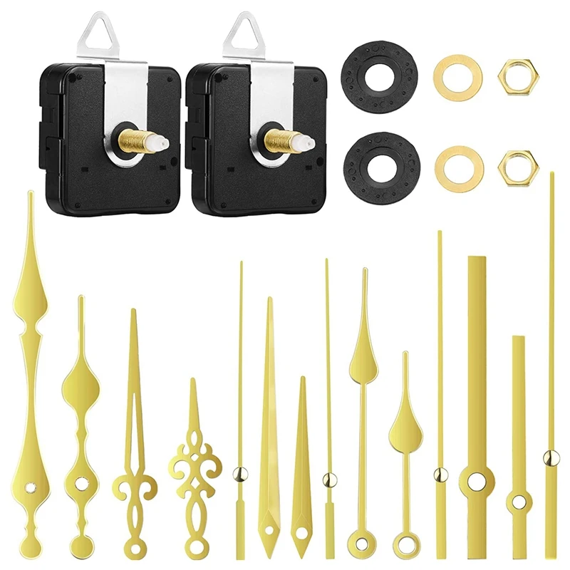 

2 шт. 20 мм механизм часов, кварцевый механизм для самостоятельного изготовления часов с 5 золотыми парами стрелок, запчасти для ремонта часов...