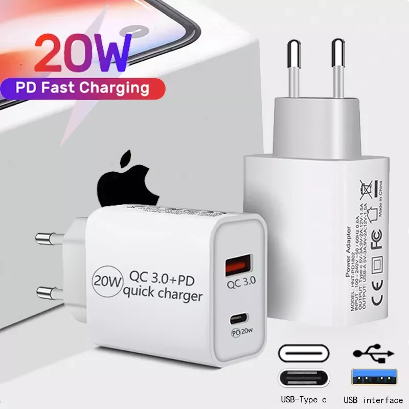 

USLION 48W USB C Charger Type C Quick Charge QC4.0 QC3.0 PD 4 Port USB-C Charger USB Fast Charging For iPhone 12 Pro Max Macbook