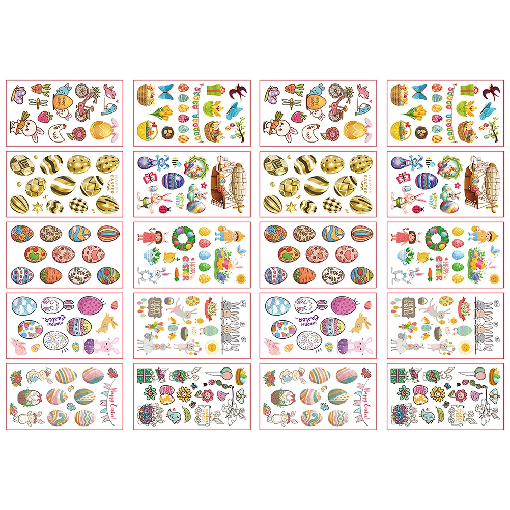 

20 Sheets Kids Tattoos Stickers Easter Party Favors Easter Temporary Tattoos Easter Tattoos Stickers Easter Goodie Bag Fillers