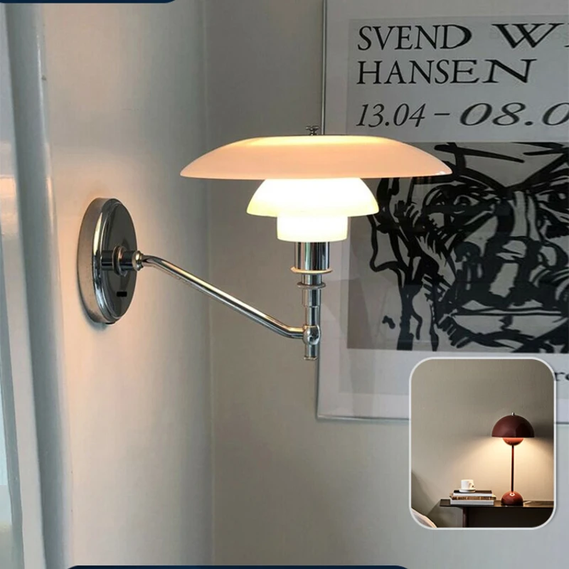 

Retro Glass PH3/2 Wall Lamp Designer Slightly Luxury Decoration Bedside Lamp Creative Simple Corridor Aisle Wall Lamp