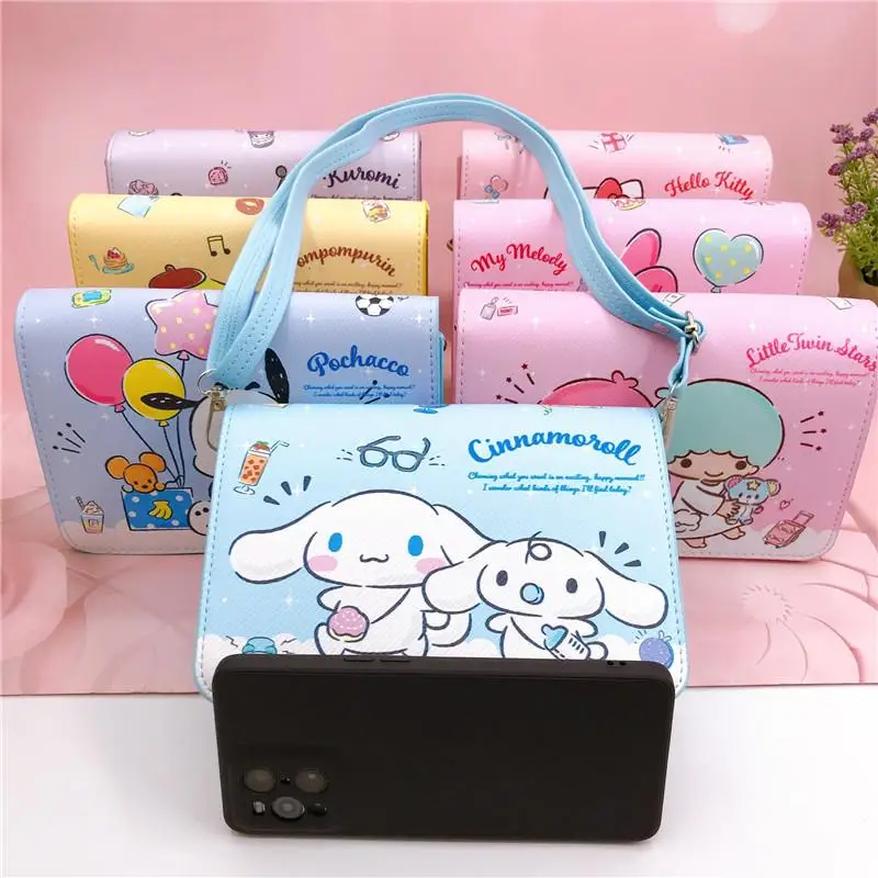 

Новинка 2022 sanrioed сумка-мессенджер kawaii мультяшная Мелодия коричная маленькая двойная звезда телефон сумка через плечо KT сумки через плечо де...
