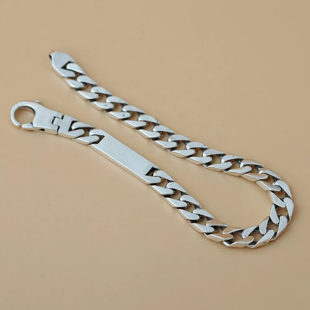 Настоящая твердая цепочка из стерлингового серебра 925 пробы мужская квадратная 7