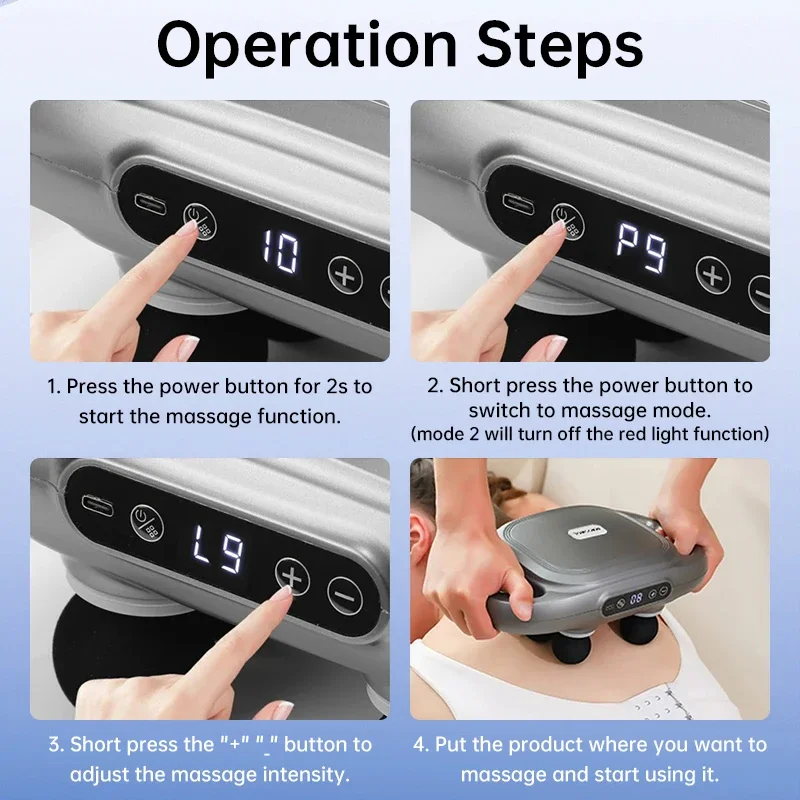 Новый пистолет для фасции с шестью головками расслабления мышц глубокий