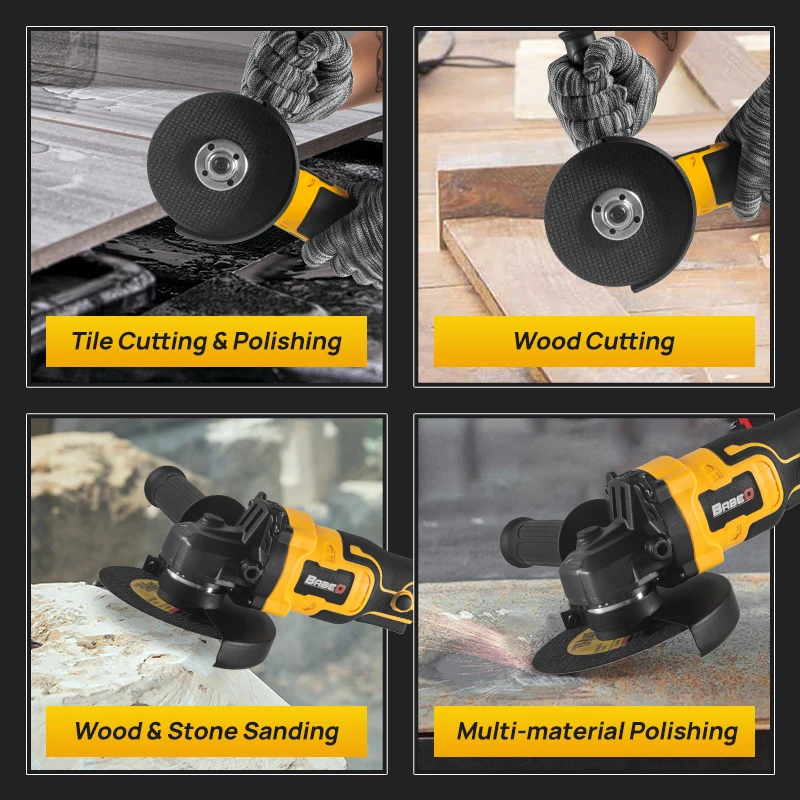 Беспроводная электрическая угловая шлифовальная машина BABEQ 125 мм M14