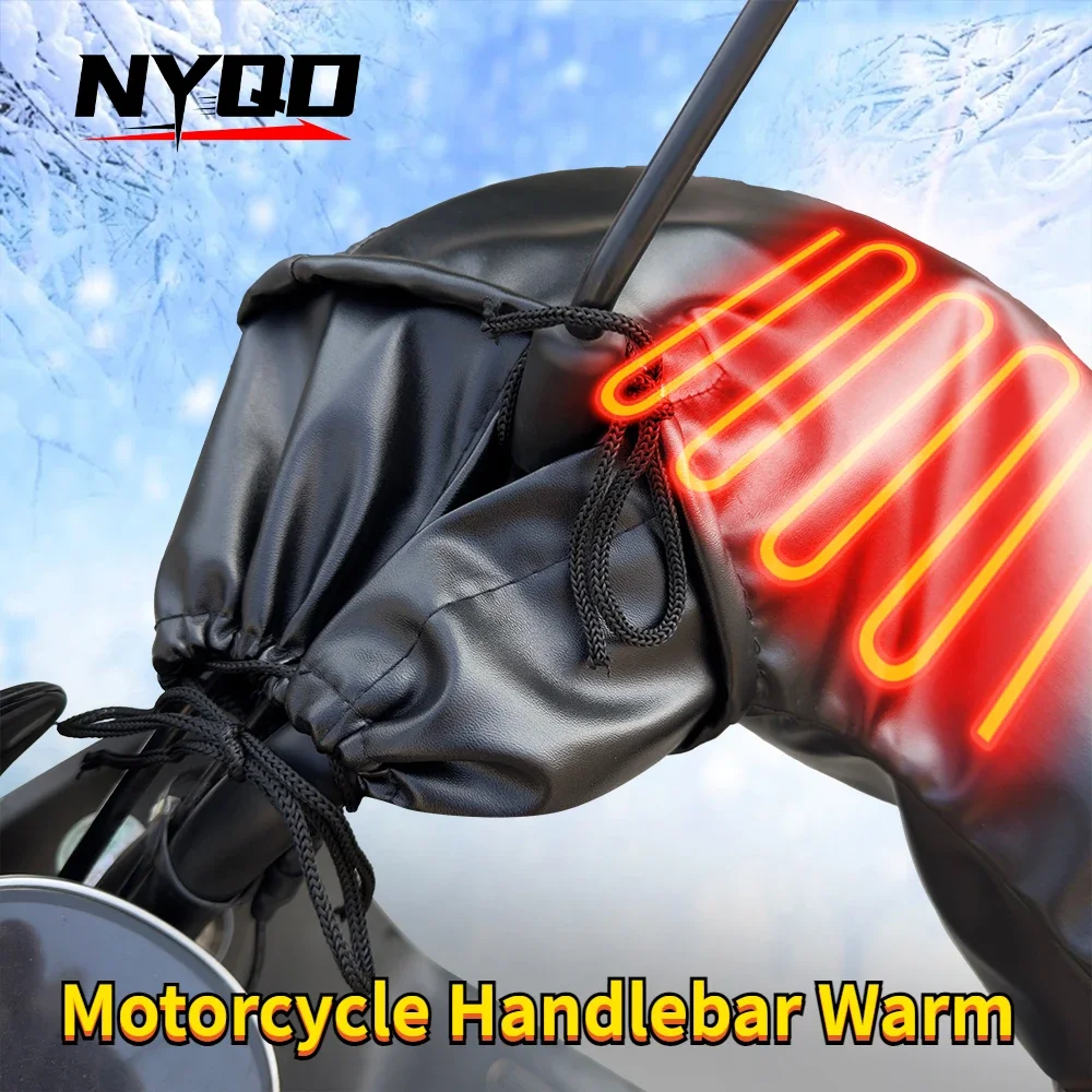 1 Pair Winter Cold-Proof Warm Glove Motorcycle Handlebar Waterproof Windproof Cover