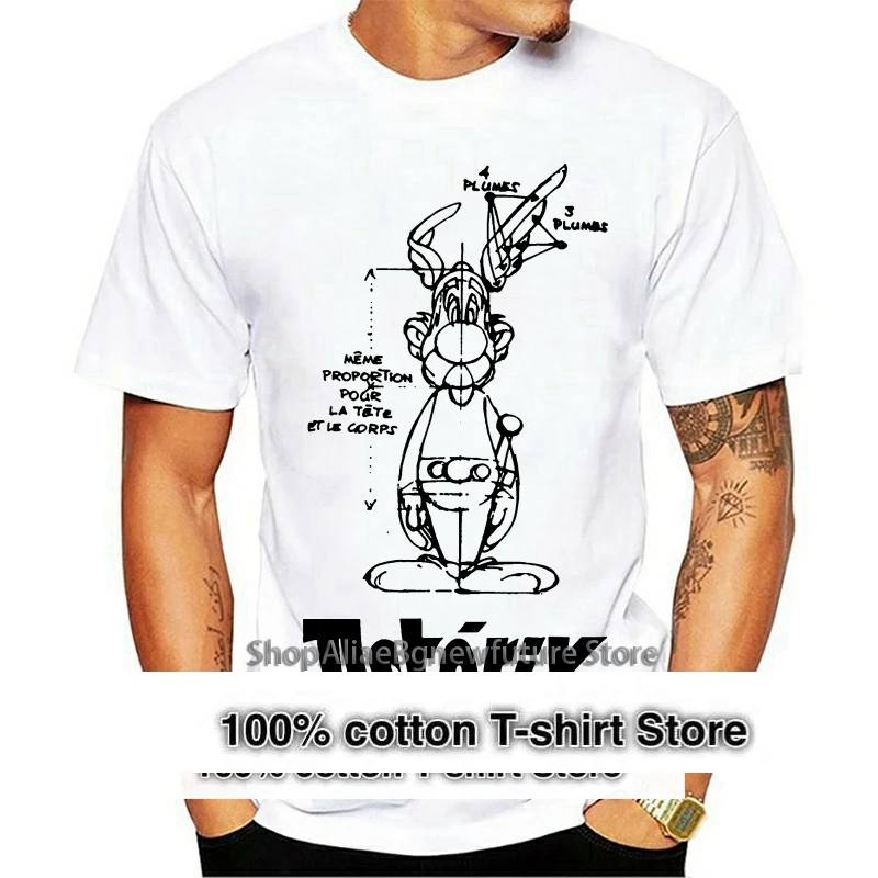 

Футболка Asterix для мужчин, уличная одежда с короткими рукавами, хлопок IMANFIVE, стиль XXX