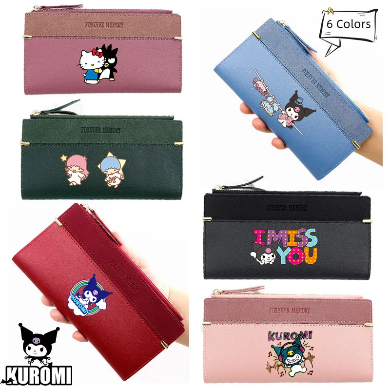 Женские кошельки MyMelody Kuromi модные женские длинные на молнии кошелек для монет