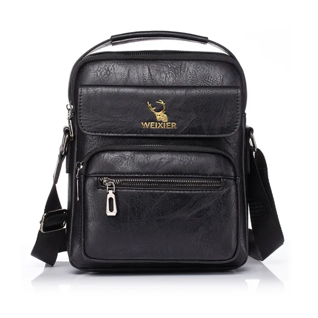 WEIXIER Casual Men's Bag Shoulder Bags Soft Handbags Men Capacity PU Bag For Man Messenger Crossbody Bags Zippers Tote Bag сумка