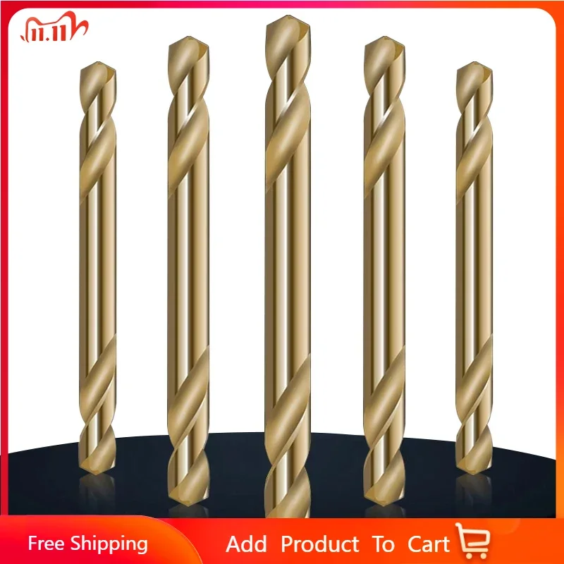 

10Pcs 3mm-5.2mm M35 HSS-Co Cobalt Double Ends Twist Drill Bit For Stainless Steel Metal Drilling And Punching