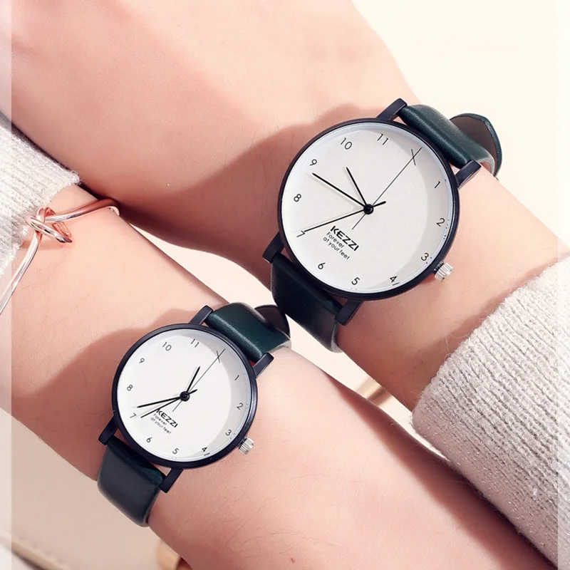 

Часы наручные с кожаным ремешком, брендовые Роскошные минималистичные водонепроницаемые для влюбленных, чёрные белые, для мужчин и женщин, студентов