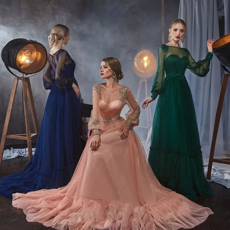 

Elegant A Line Prom Gown Sheer Jewel Neck Illusion Custom Made Fashion Dresses 2023 Long Lace Beading Applique Vestido De Novia