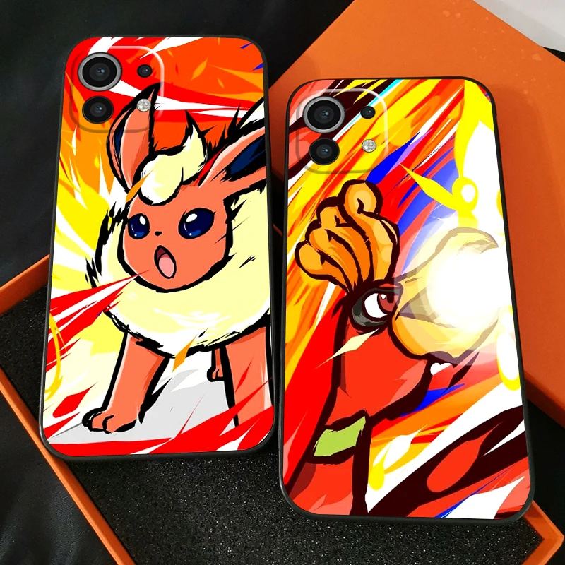 

Pokemon Pikachu For Xiaomi Mi 11 Mi 11 Lite For Xiaomi 11 Lite 5G Phone Case Black Funda Liquid Silicon Soft TPU Coque