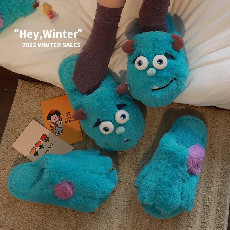 Зимние тапочки Disney Monster University Sullivan женская обувь Мультяшные домашние мужские